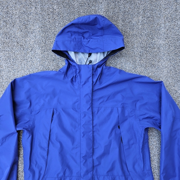 LL Bean Blue Hooded Raincoat Lightweight Outdoor Jacket Misses Womens Medium - Picture 2 of 16